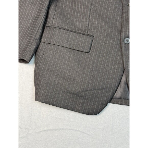 Tasso Elba Mens Black Striped Sport Coat Suit Jacket Blazer Size S42 - 90% Wool - Picture 4 of 16